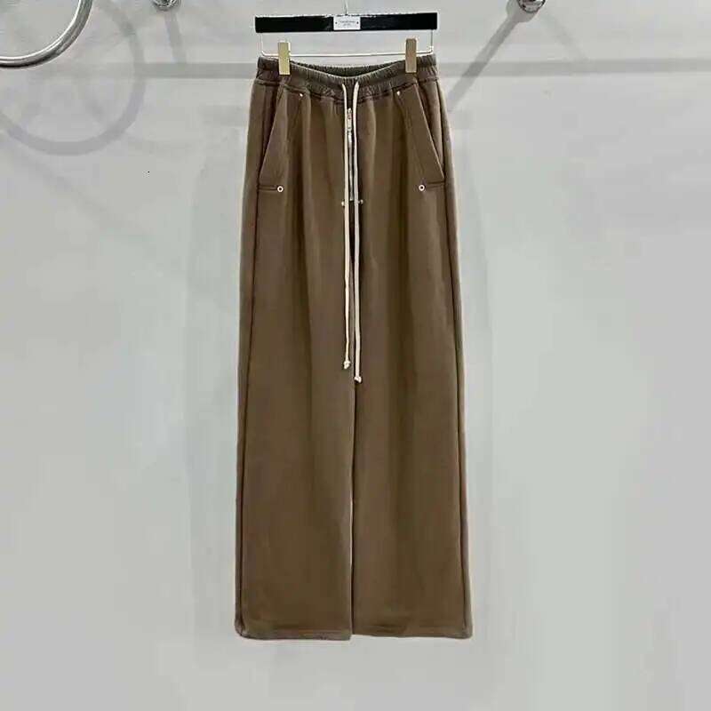 HKSH Spring New Dark RO Style Wide Leg Zipper Loose Straight Casual Pants For Men And Women Tide Chic Punk Fashion Cotton Hk0130