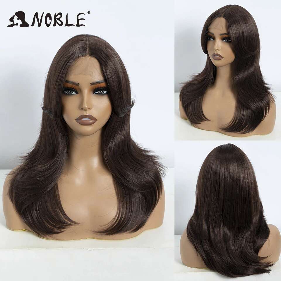 NAMM Noble Synthetic Front Ombre Straight Cosplay part Blonde Wigs For Women synthetic Lace Wig