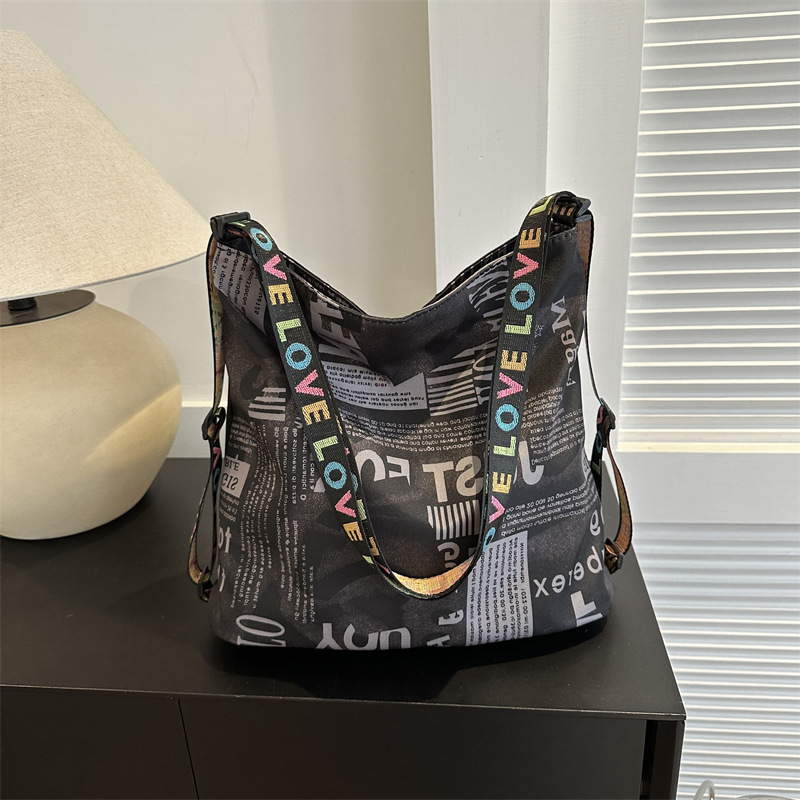 Luxury Brand Designer Bag Printed Trendy Double Shoulder Single Shoulder Two Backpacks 2023 New Korean Version Simple Casual Versatile Underarm Bag Le
