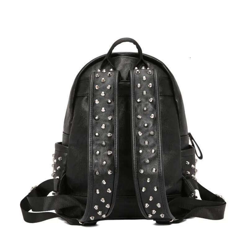 Fashion Rivet Men Women Eming Alligator Leather Men's Laptop Design Couple Backpack School Bag