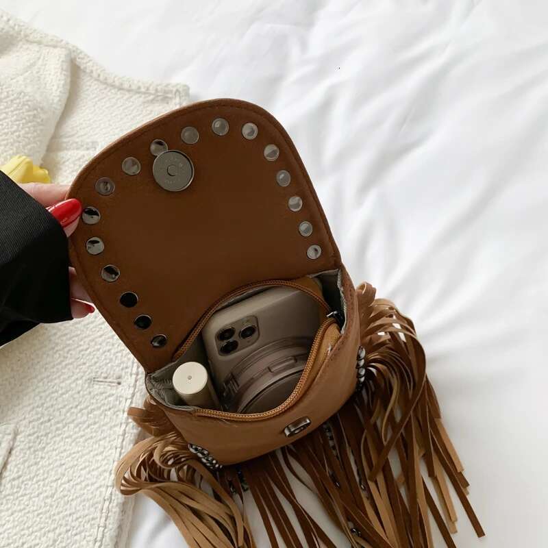 Branded Fringed Shoulder Bags For Women Fashion Purses And Handbag Rivet Messenger Designer Satchel New Crossbody Bag