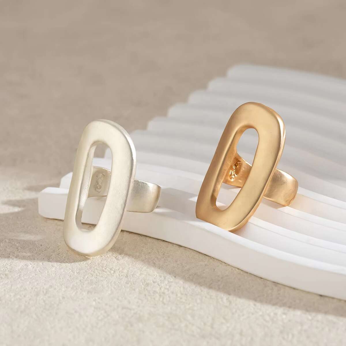 Fashion Adjustable Big Irregular Geometric Rings for Women Trendy Stackable Finger Rings on Hand Accessories Female 2024 Jewelry