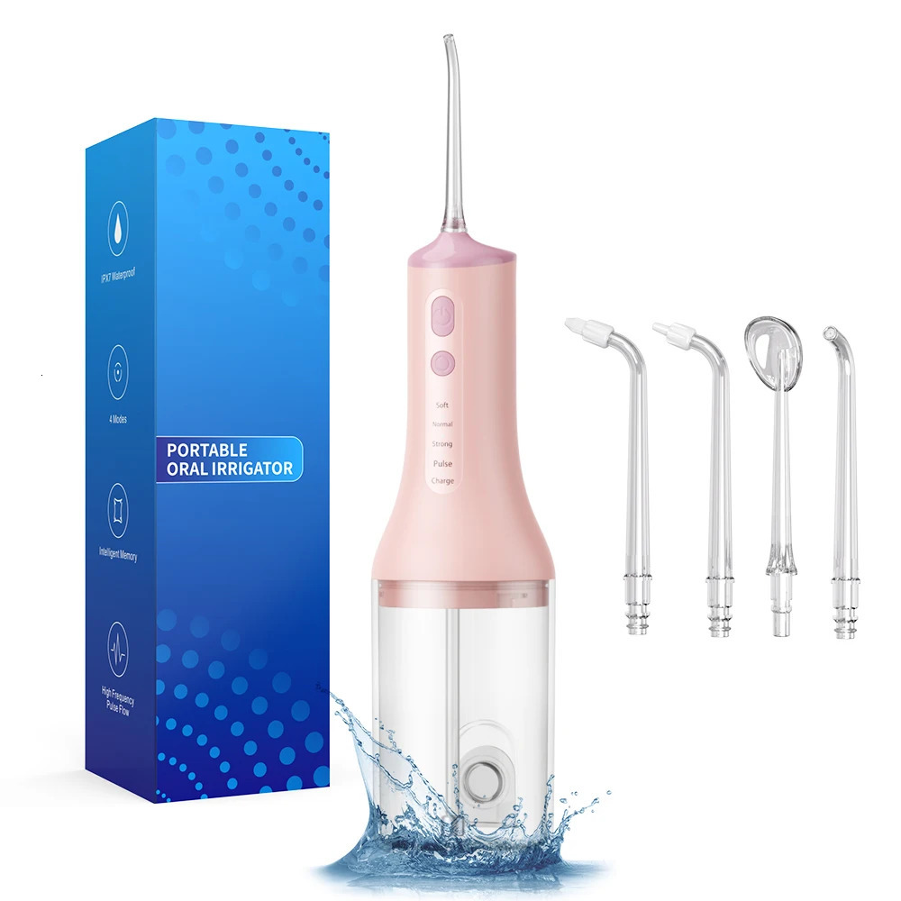 Sarmocare Dental Water Flosser Portable Oral Irrigator USB Rechargeable 4 Mode 300ml Teeth Cleaner Toothbrush Oral Hygiene Clean 250605