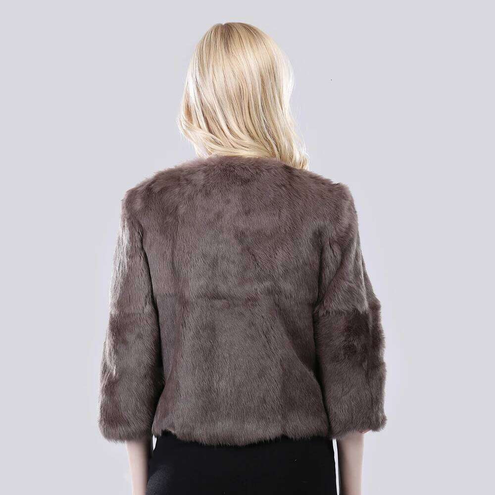 Hot Sale Girl Coat Women Jacket Genuine Rabbit Outerwear Casual Short Real Fur Coats