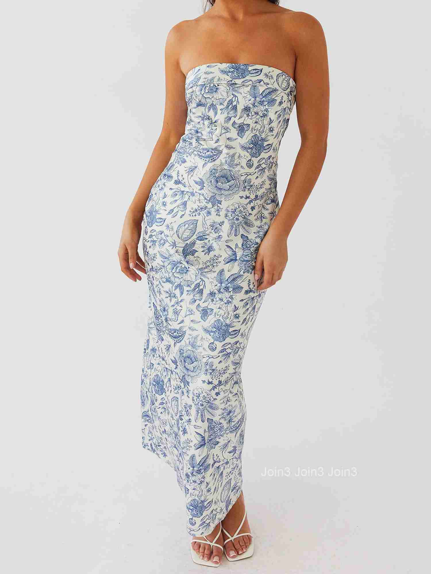 Elegant Off-shoulder Maxi Dress with Vibrant Floral Pattern and Sleeveless Design Perfect for Summer Events and Parties