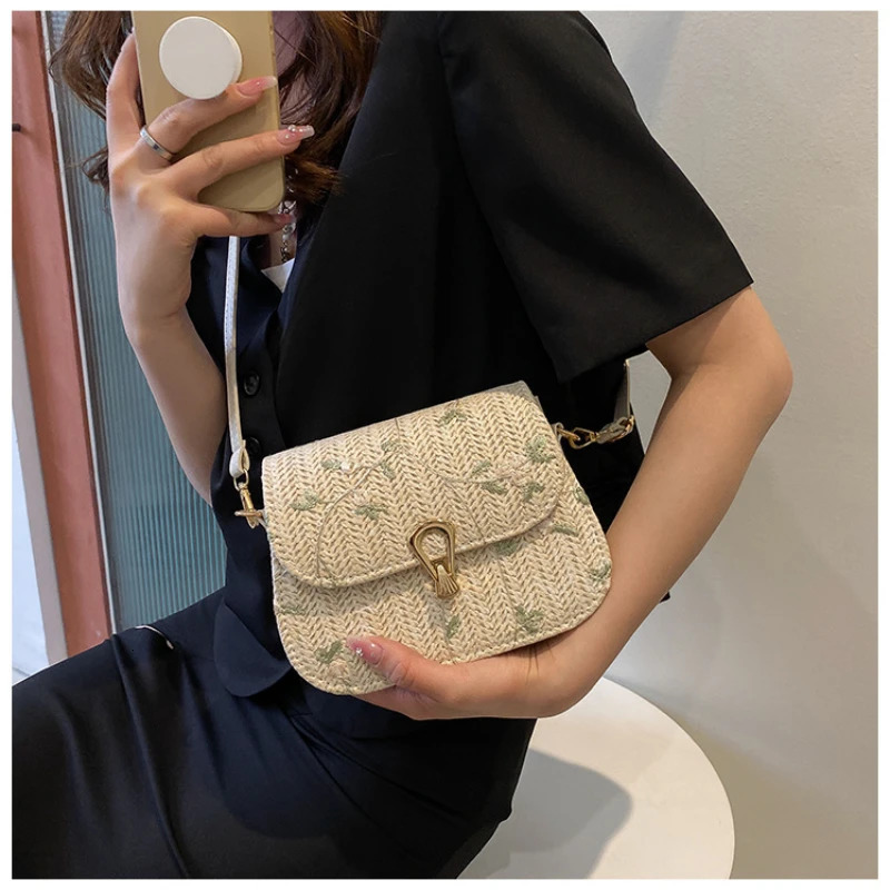 Kids Crossbody Bag Summer Straw Woven Mother Bags for Girl Women Shoulder Purses and Handbag Bolsa Infantil Menina 250605