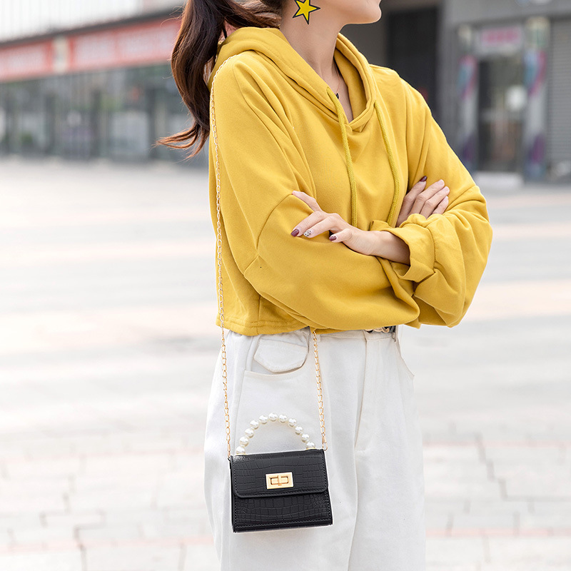 Free Shipping 2025 New Designer Bag Crocodile Pattern Jelly Bag Cross-border PVC Material Handbag Luxury Coin Wallet Pearl Handle Shoulder Bag