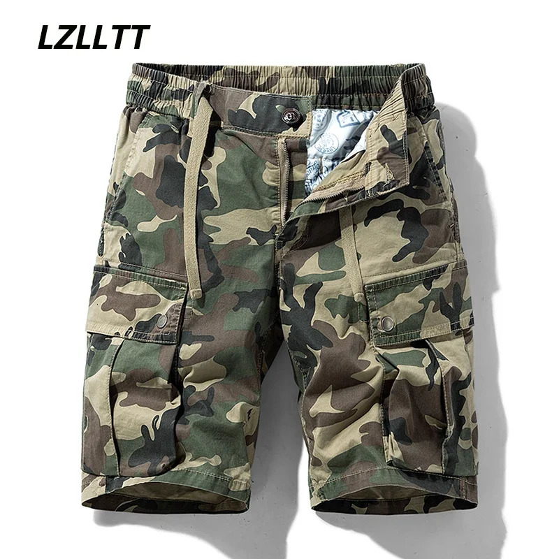Summer Mens Camouflage Cotton Cargo Shorts Army Casual Tactical Short Outdoor Joggers Shorts Men Multi Pockets Male Drop 250606