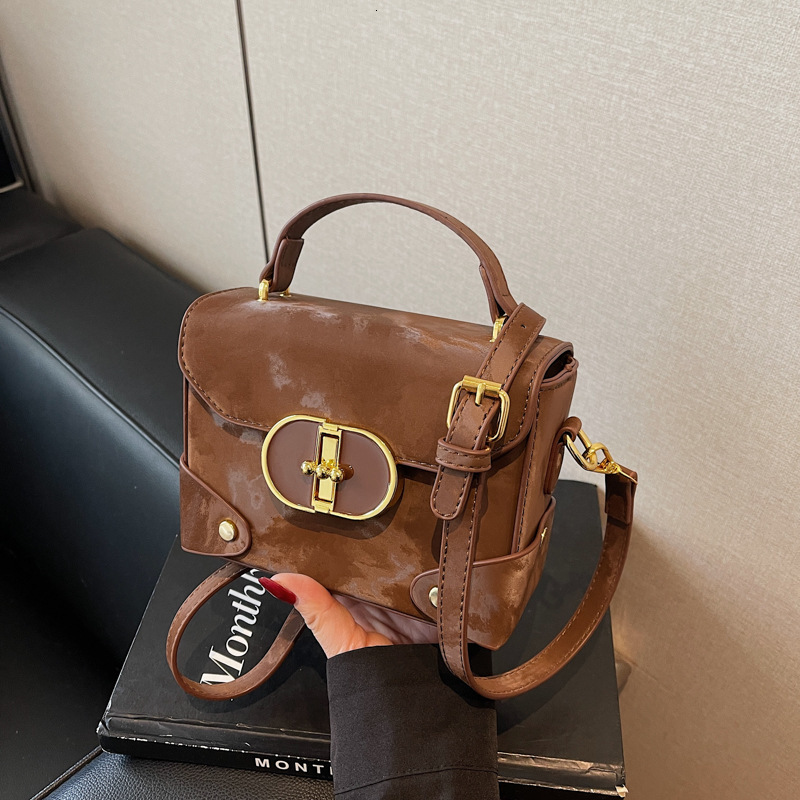 Free Shipping Designer Bag Korean Style Fashionable Contrasting Color Square Bag High-end Handbag Small Fragrance New Style Versatile Women's Cro