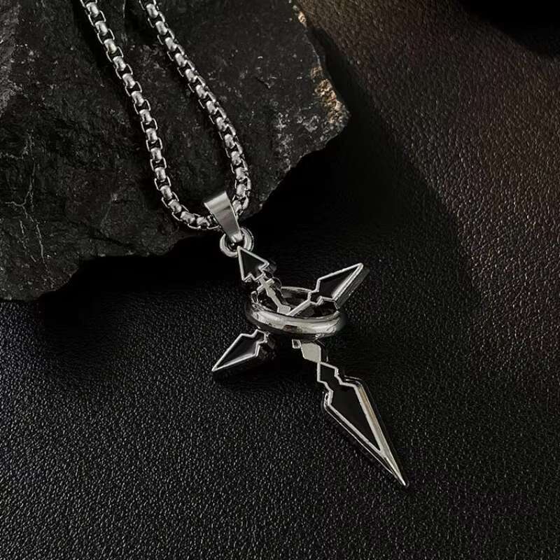 Mens Stainless Steel Cross Pendant Necklace Fashionable and Personalized Jewelry with Link Chain Trendy Style for Party