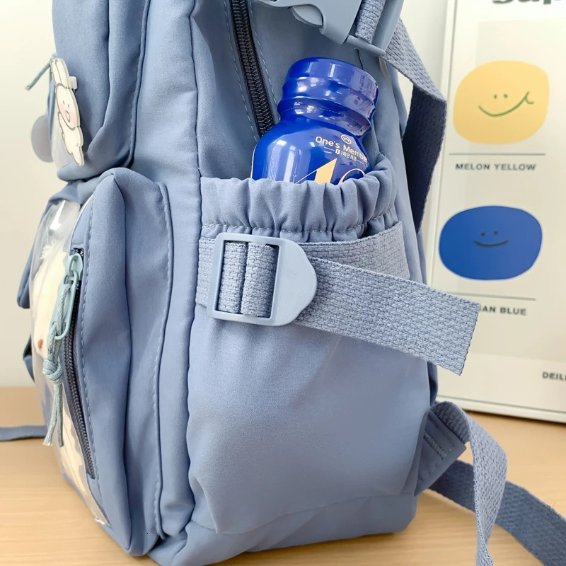 Cute Nylon Backpack for Girls Schoolgirls and Ladies MultiPocket Student School Bag 250605