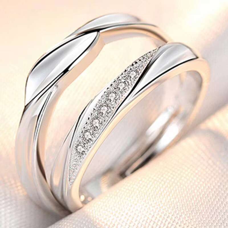 Casual Couple Ring Platinum Opening Adjustable Jewelry Popular Valentines Day Gift for Engagement