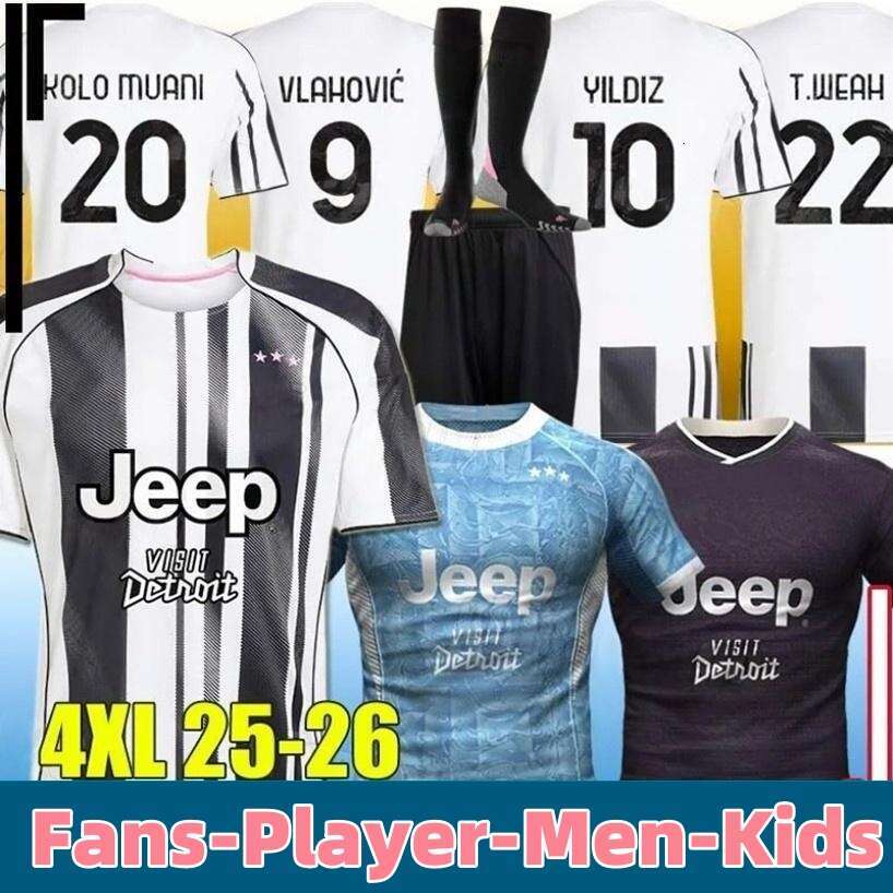 THURAM McKENNIE KOOPMEINERS2025 2026 Juves VLAHOVIC Soccer Jerseys YILDIZ T.WEAH KOLO MUANI N.GONZALEZ MBANGULA men kids kit socks sets football shirts