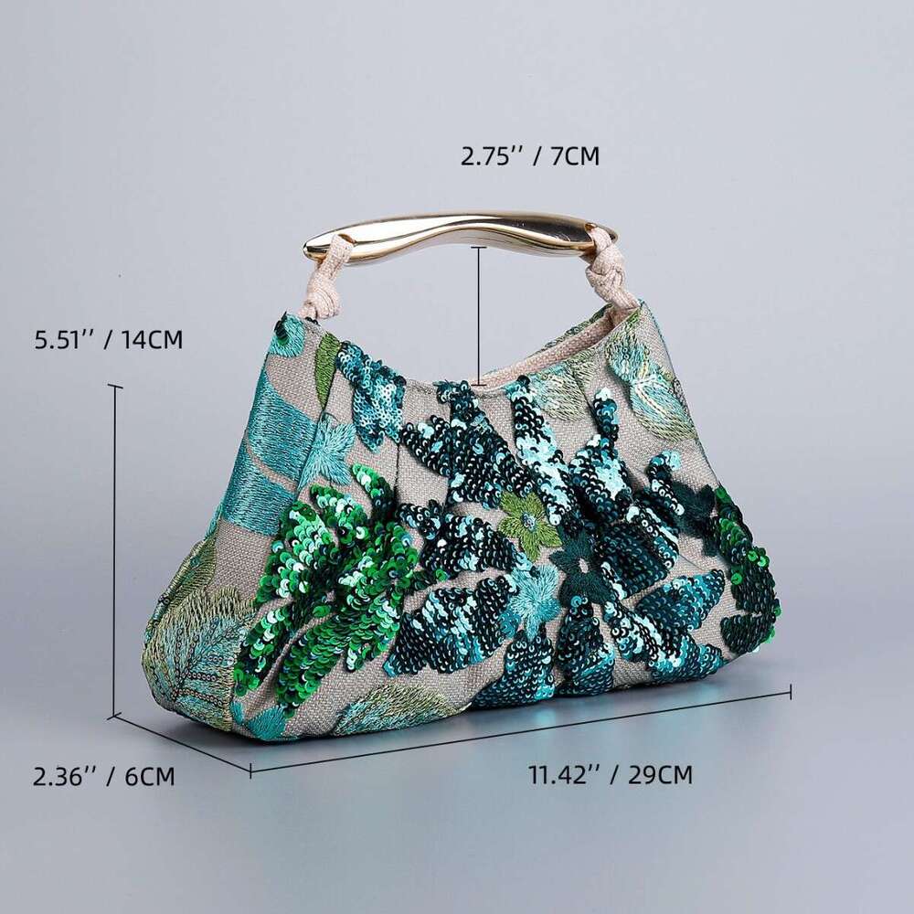 Women's Unique Evening Bag Pleated Handbag 2025 New High-End Shark Fin Sequin