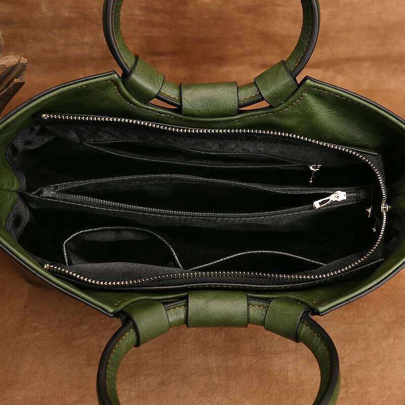 High Quality PU Leather Women Handbag Retro Emed Large Capacity Female Shoulder Messenger Bag Brown Black Red Green Grey M58