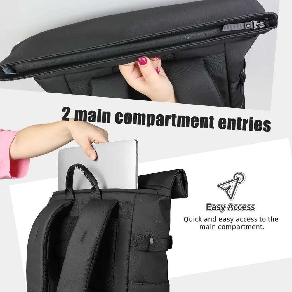 Hcankcan Large Capacity Men Waterproof 17'' Laptop Bag Casual Travel Outdoor Camping Expandable Work Backpack