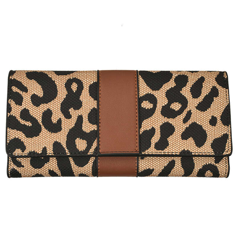 Women New Leopard Print Internet Celebrity Fashion Large Capacity Coin Purse Foldable Multi-Card Slot Long Wallet