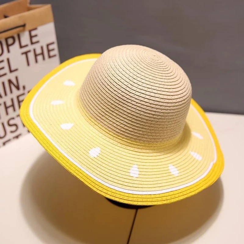 Women bucket hat Watermelon fruit straw hat casual fashion basin hat sun protection hat 250606