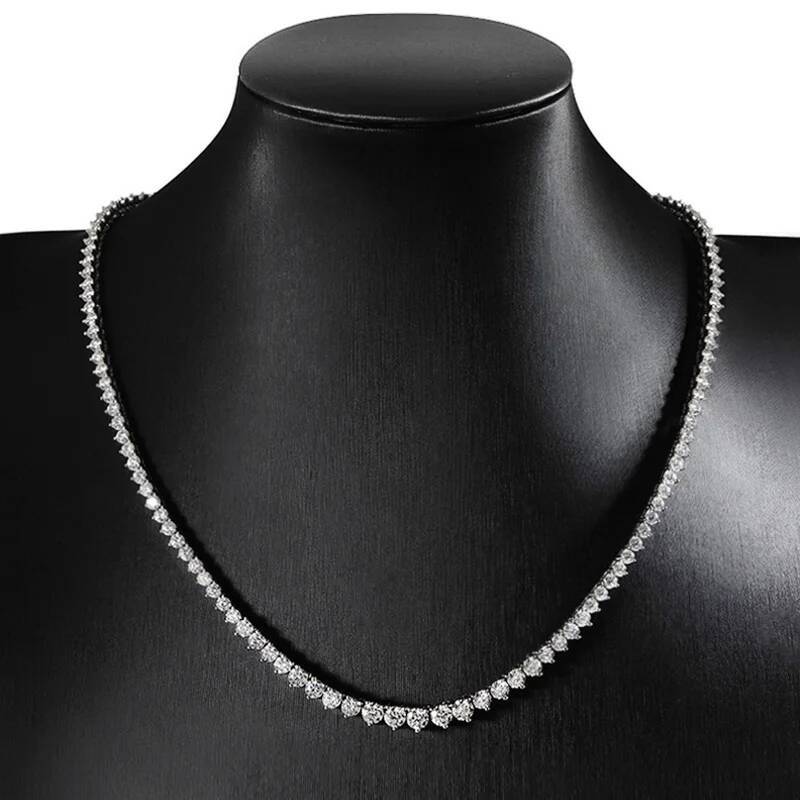 KNOBSPIN 3 Claw D VVS1 Moissanite Tennis Necklace s Sterling Sier White Gold GRA Certified Wedding Necklaces for Women