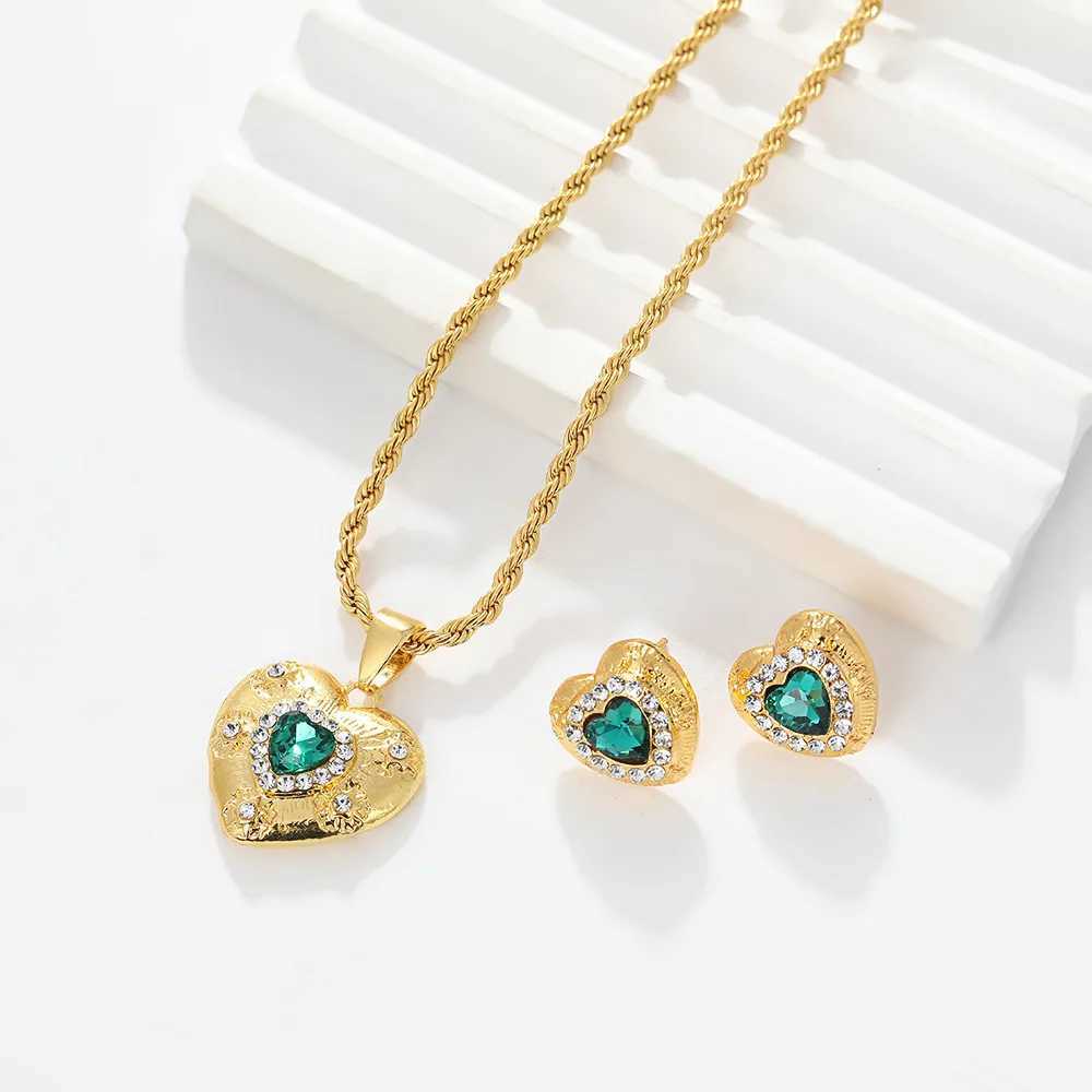 European And American Popular Fashion Style Personalized Necklace Earring Jewelry Set Z250607