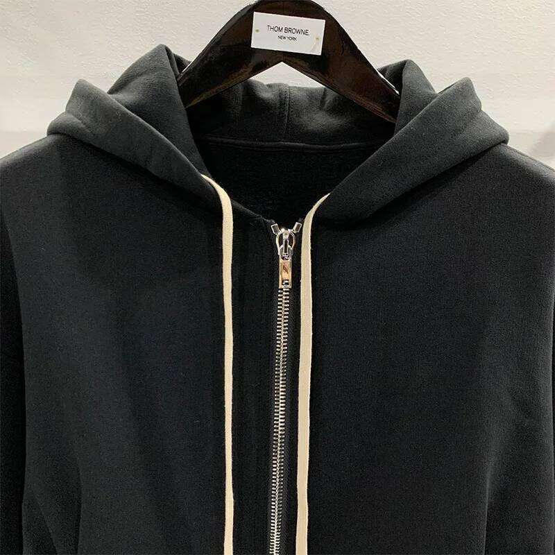 RO High Street Cotton Women's Dark Personality Waist Slimming Hooded Short Hoodie Jacket Zipper Knit Hoodies Sweatshirts