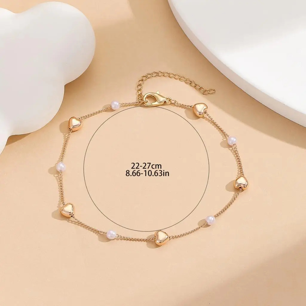 Kinitial Exquisite and fashionable laser plated anklet love and freshwater pearl anklet as an anniversary gift for her 250528