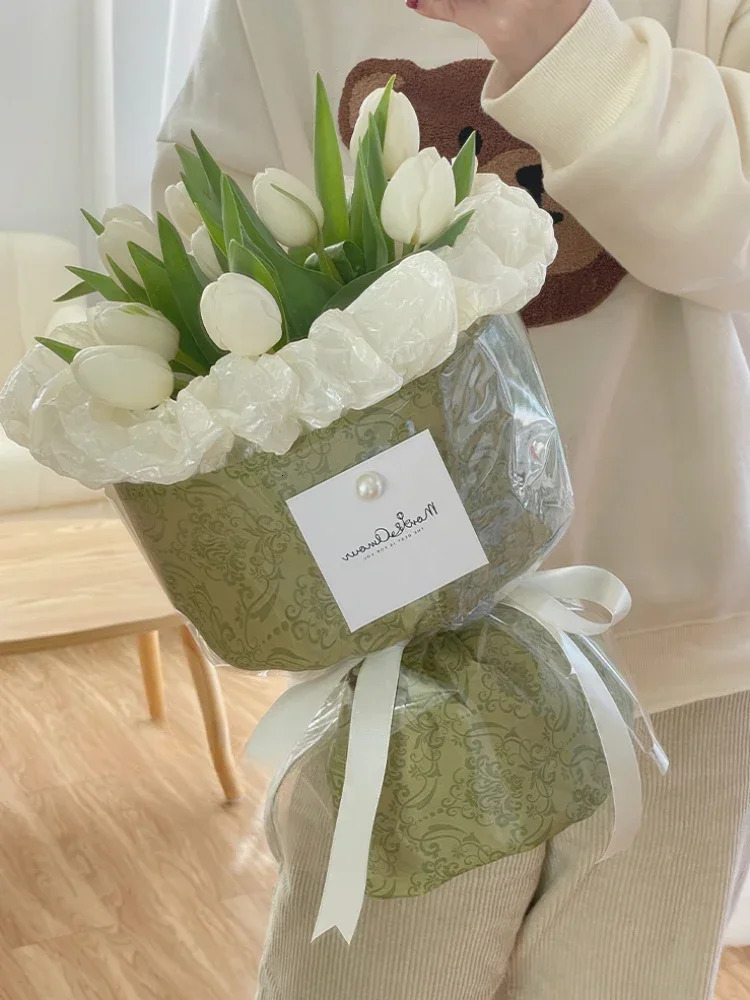 60cmX6Yards Classical Textured Elegant Paper Flower Bouquet Art Wrapping Papers Flower Shop Gift Floral Colorful Packaging Cover 250606