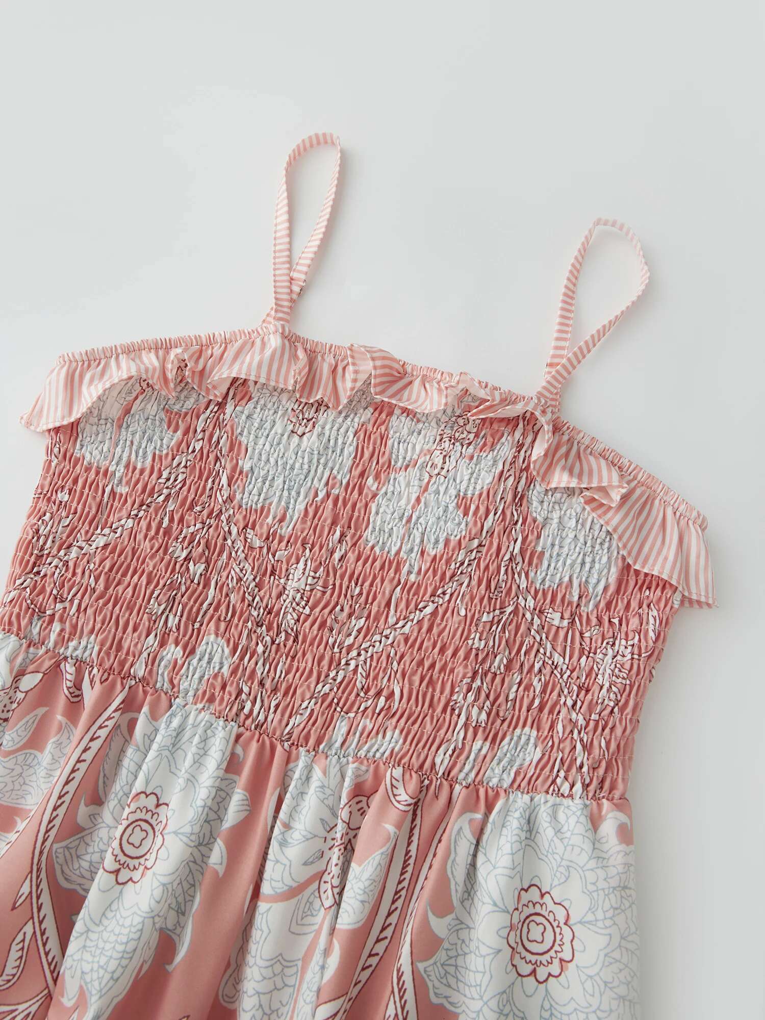 Elegant Floral Print Spaghetti Strap Maxi Dress with Backless Design Womens Summer Beach Swing Dress for a Stylish Look