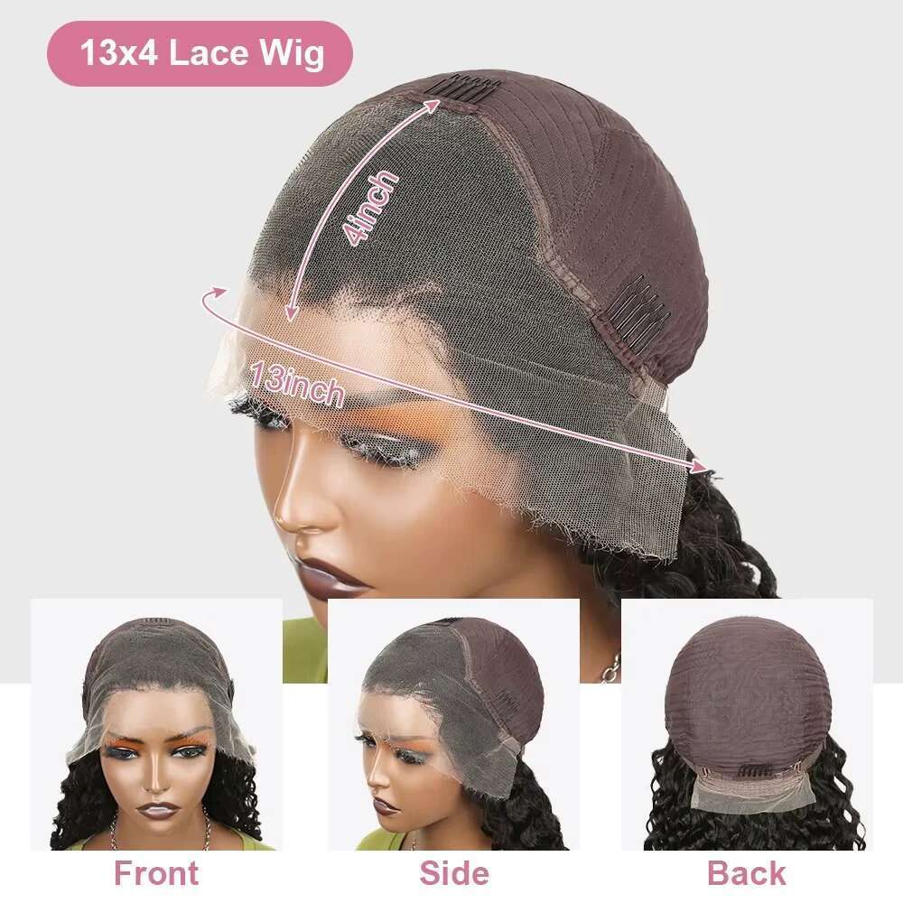 NAMM 250% Body Wave HD Frontal Short Bob Wig Glueless Human Hair Wavy 13x4 Transparent Lace Front Wigs For Women