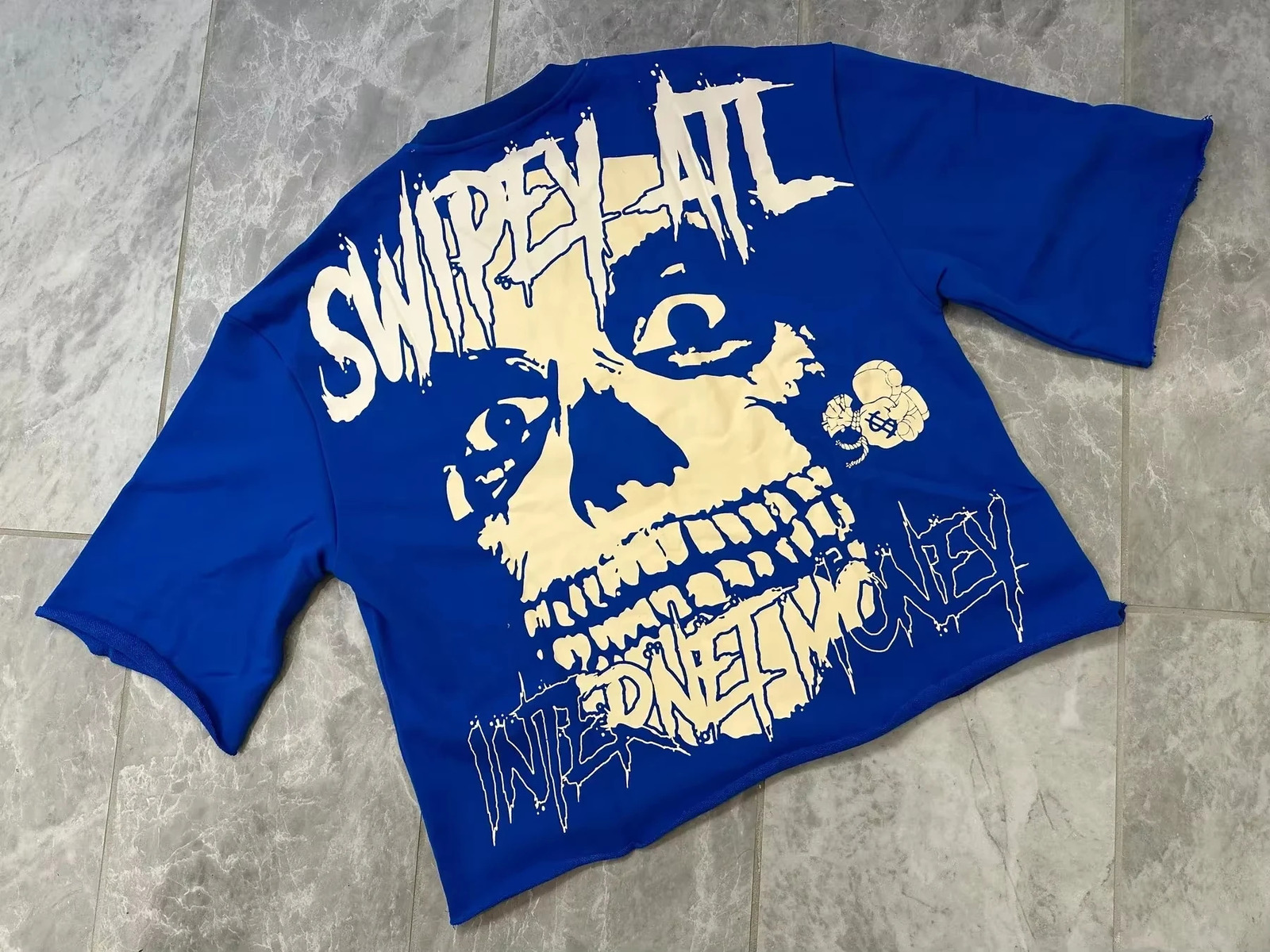25 Summer Y2K Retro Gothic Skull Graphic Print T-shirt Mens Oversized Casual Cotton Short-sleeved T-shirt Street Top 250606