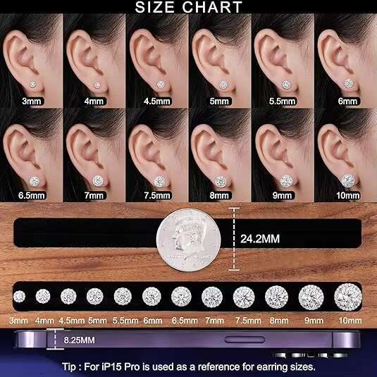 In stock Moissanite Screw Stud VVS 925 Sterling Silver Jewelry Diamond Earrings With GRA Certificate For Men Women