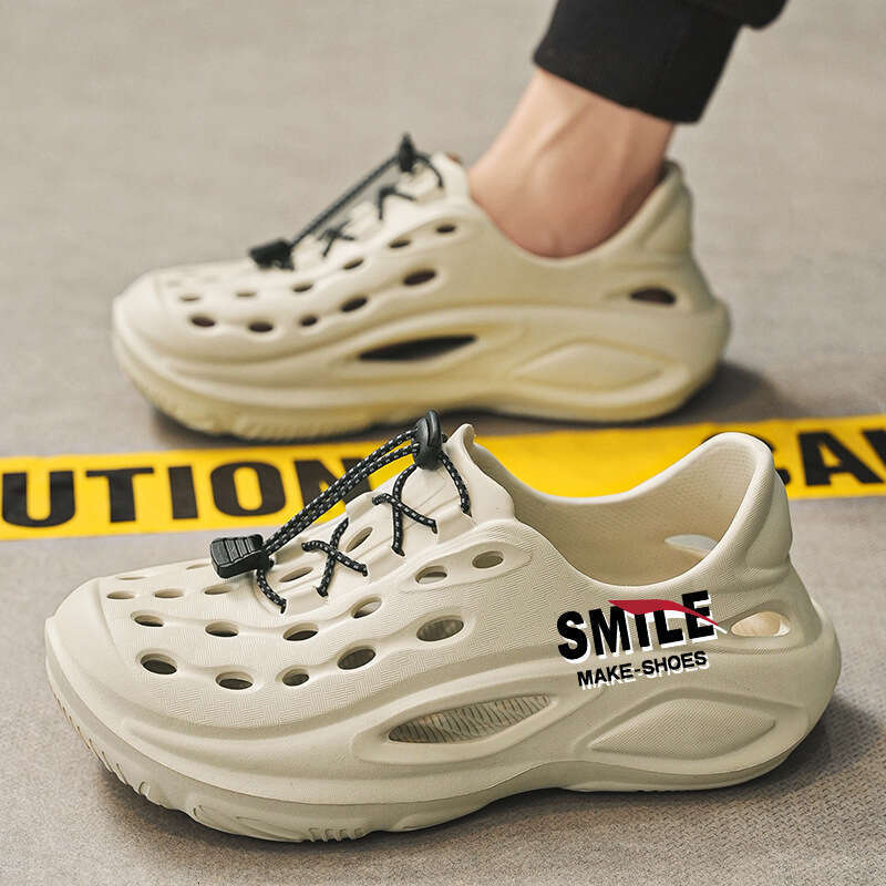 Thick-Soled Large Size Men, Summer Outdoor EVA Sports Cushioning Hole Shoes, Beach Sandals for Men