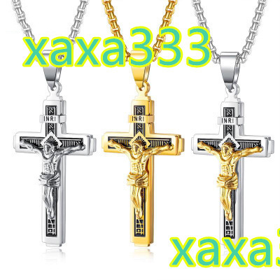 2025 Factory Wholesale Stainless Steel Cross Pendant Necklace Christian Necklace for Men