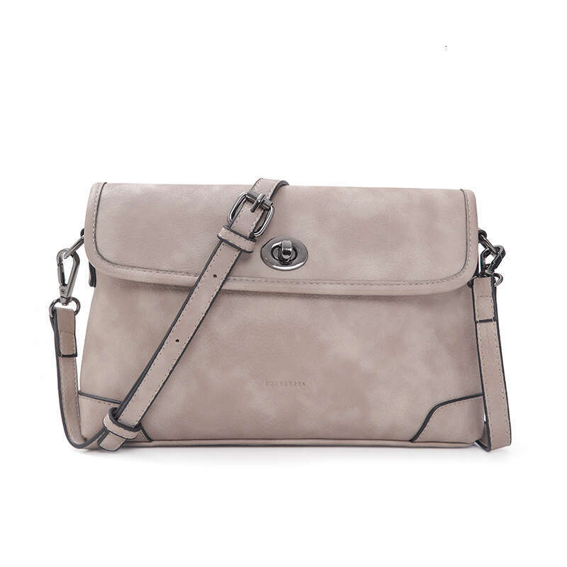 Fashion Rotating Buckle Solid Color Small Square American Style Shoulder High-end Commuter Handmade Crossbody Bag