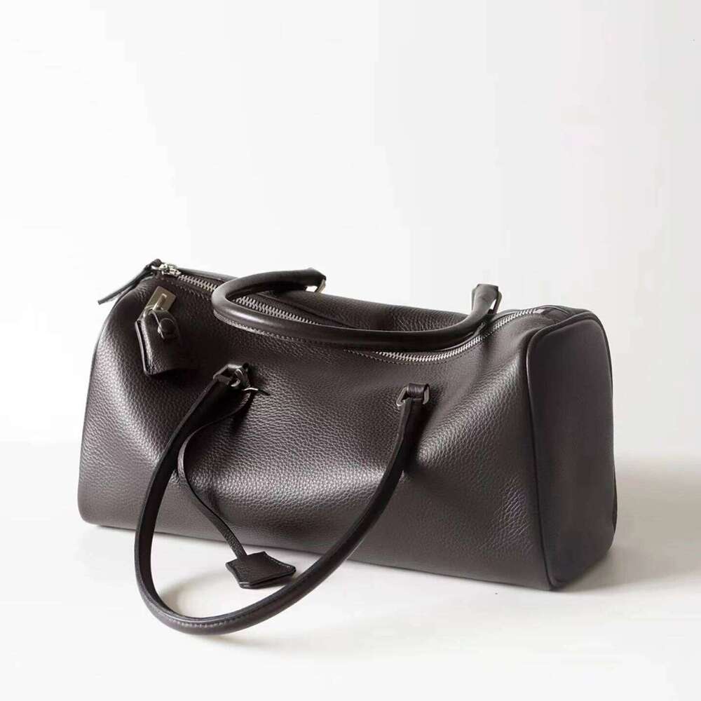 Genuine Leather Handbag Women's Bowling Bag Pillow Boston Fashion New Style Top-Grain Cowhide