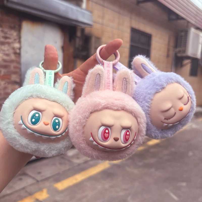 Cute Labubu Second-Generation Small Head Model Plush Keychain Bag Pendant Kawaii Doll Soft Plush Decoration Pendant Toy Gifts Z250607