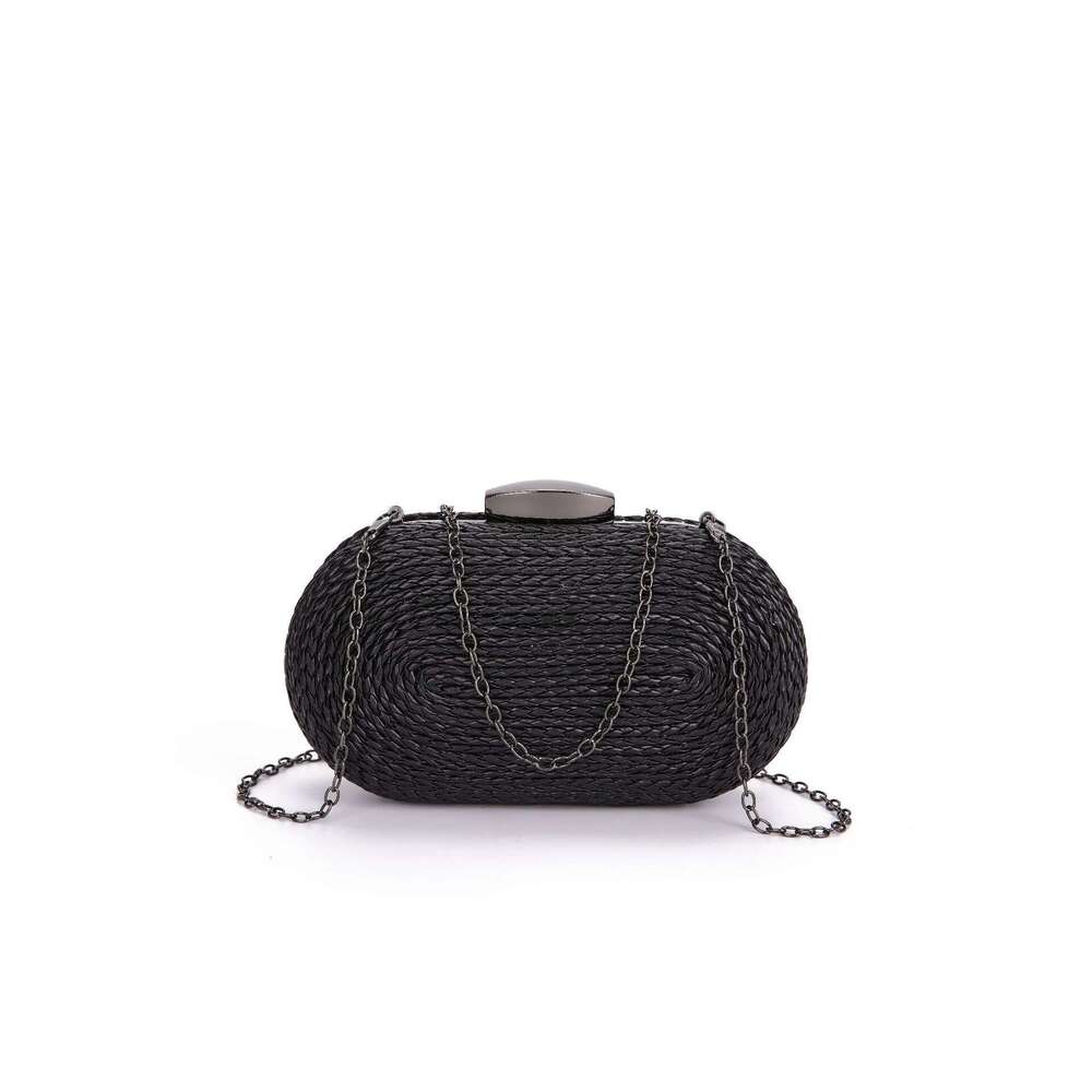 Box Women's Evening Clutch Fashion Party Wedding Crossbody Woven Striped Solid Color PU Bag GUHUISHU