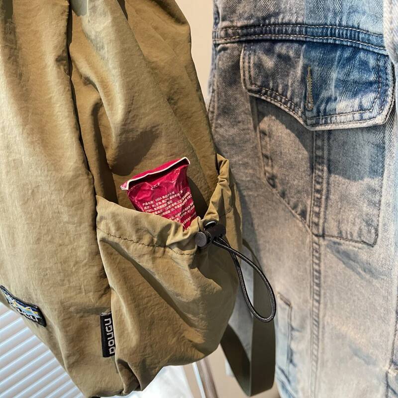 Multi-functional Fashion Backpacks For Women Nylon Large Capacity Shopper Shoulder Totes Drawstring Bucket Travelling Rucksack