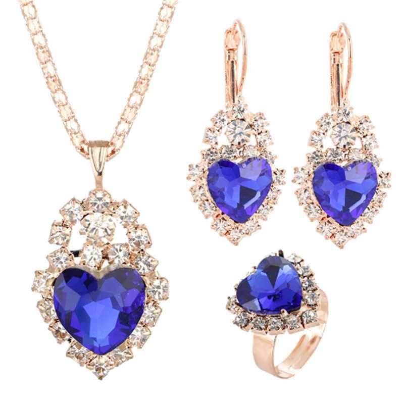 Jewelry Sets Women Wedding Jewelry Set for Brides Gold-Color Zirconia Earring Pendant Necklace Ring Sets Z250607