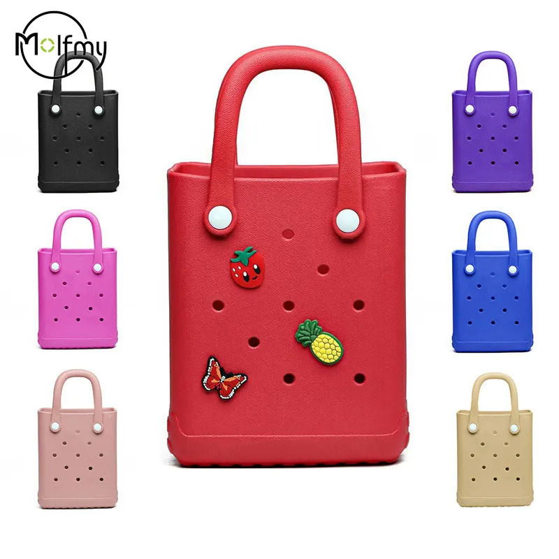 Mini Beach Bag Summer EVA DIY Waterproof Beach Basket Picnic OutdoorTravel Tote Handbag Swimming Vacation Shopping Shoulder Bags 250603