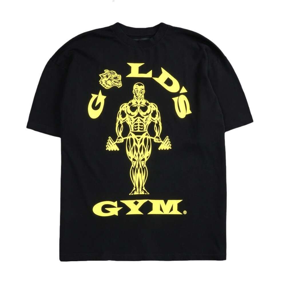 Gold's Gym Collaboration Soft Cotton Unisex Sports Fiess Breathable Short Sleeve Printed T-Shirt