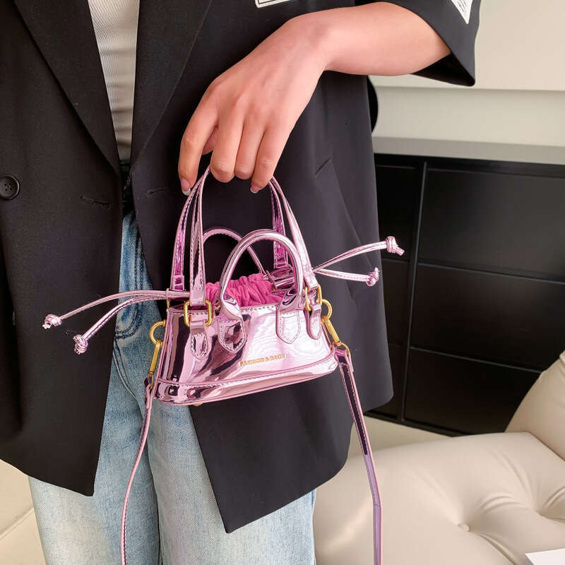 2025 Spring New Mini for Women High-end Glossy Crossbody Niche Design Exquisite Handheld Bucket Bag