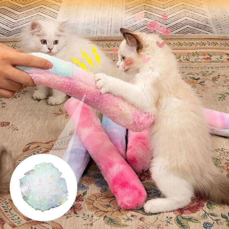 Plush Chew Toy Caip Self-hi Bite Strip Teaser Toys for Cats Soft Interactive Cat Plaything Katten Speelgoed