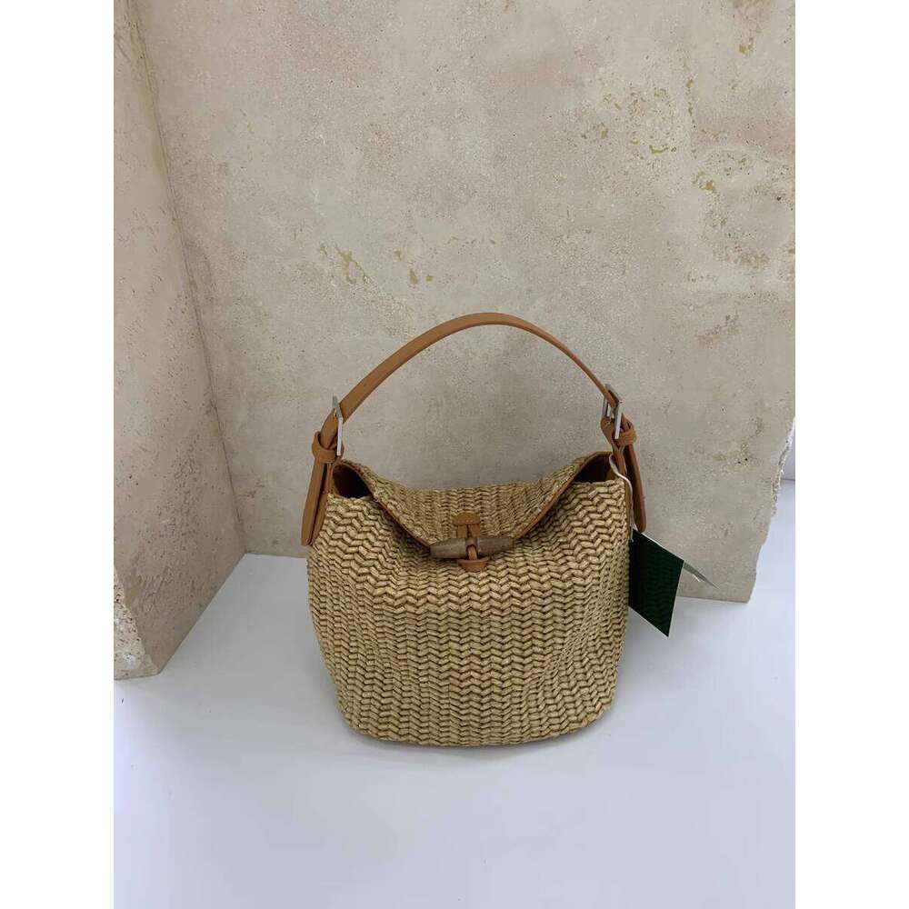 Straw Small Square Patchwork Color Block Handbag New Shoulder Pastoral Style Woven Casual Vacation Bag