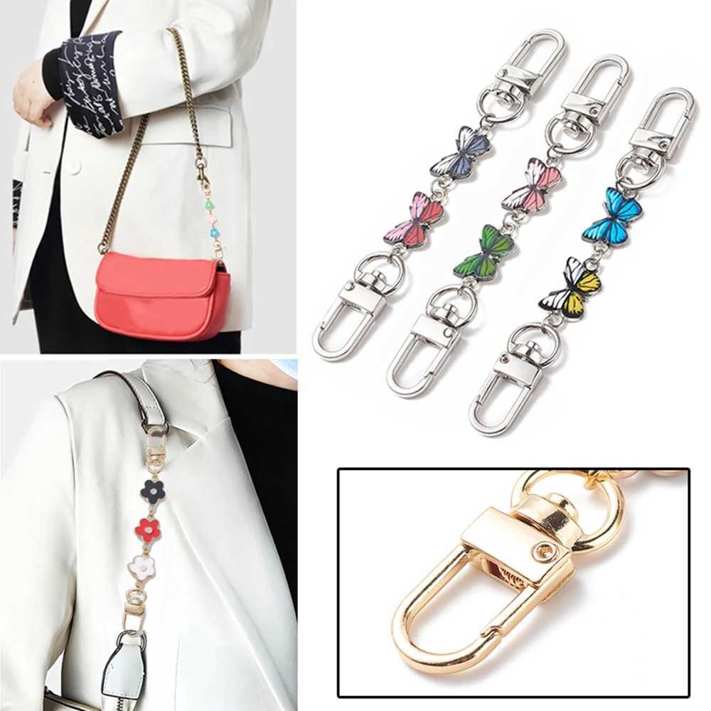 Bag Strap Extender Chain Flower Butterfly Pearl Pattern Handbag Shoulder Bag Extension Strap DIY Convert Crossbody Bag Accessory XJ250607