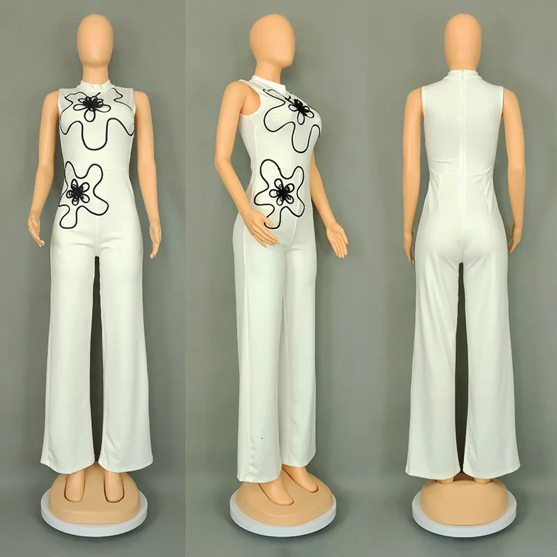 Dashiki African Clothes for Women Summer Elegant African Sleeveless Polyester O-neck Party Evening Long Jumpsuit Africa Clothing 250603