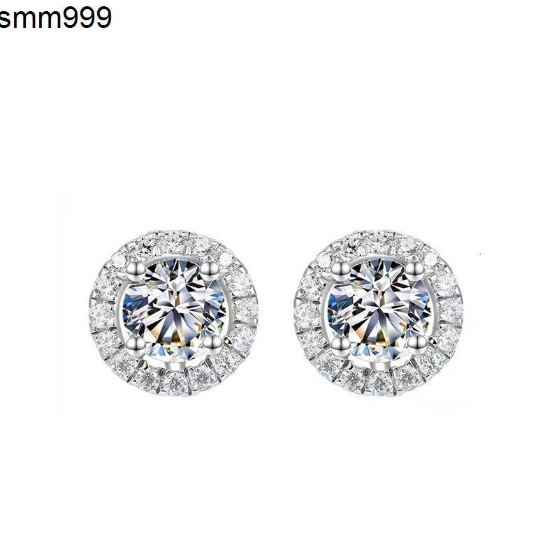 New Engagement 925 Sterling Silver Moissanite Stud Earrings for Women Original Moissanite Jewelry