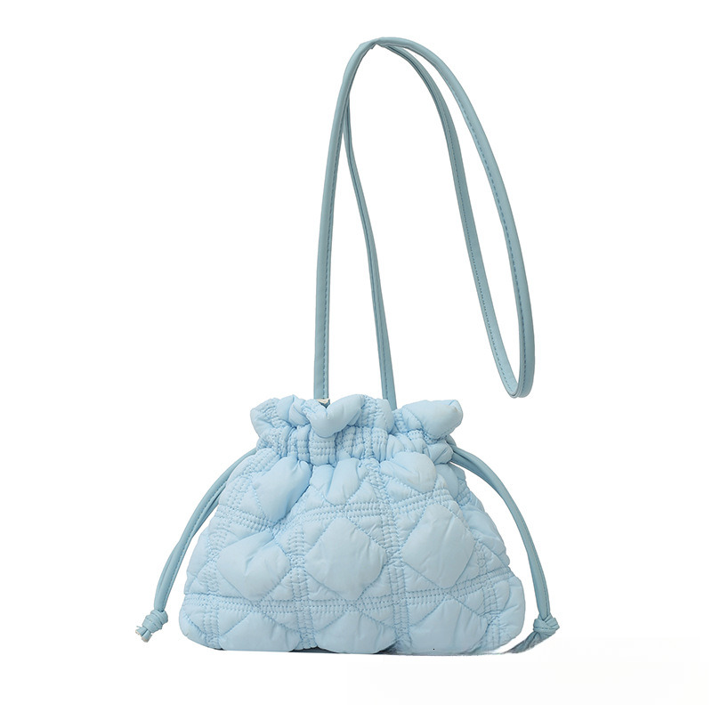 Free Shipping 2025 New Designer Bag Minimalist Quilted Drawstring Bucket Bag Luxury Wallet Soft Nylon Shoulder Bag Lightweight Dumpling Bag Trendy Han