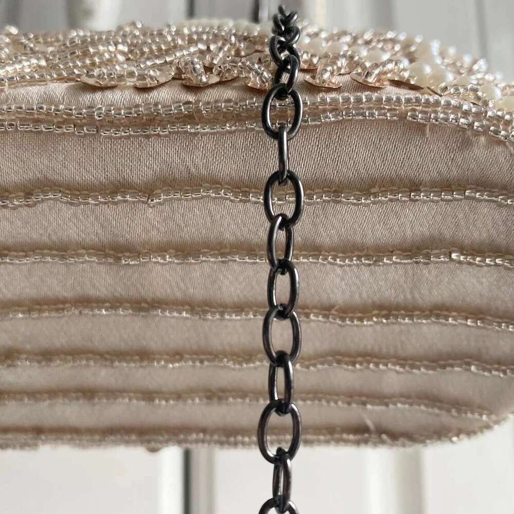 Lost In Vintage Evening Handbag Pearl Beaded Pattern Clutch Purse With The 2 Detachable Removalbe Shoulder Chain Formal Party