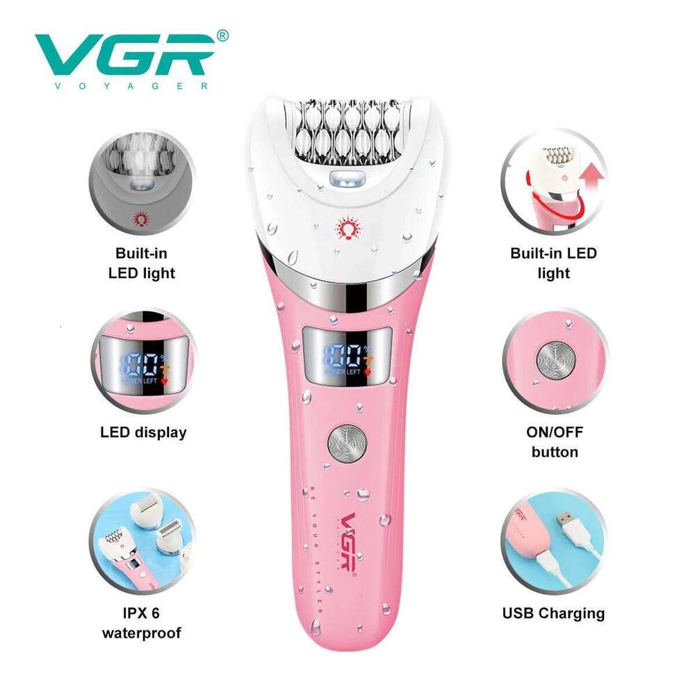 VGR Professional Epilator Electric 5In1 Rechargeable LED Multifunctional Care Hair Remover Women V-759